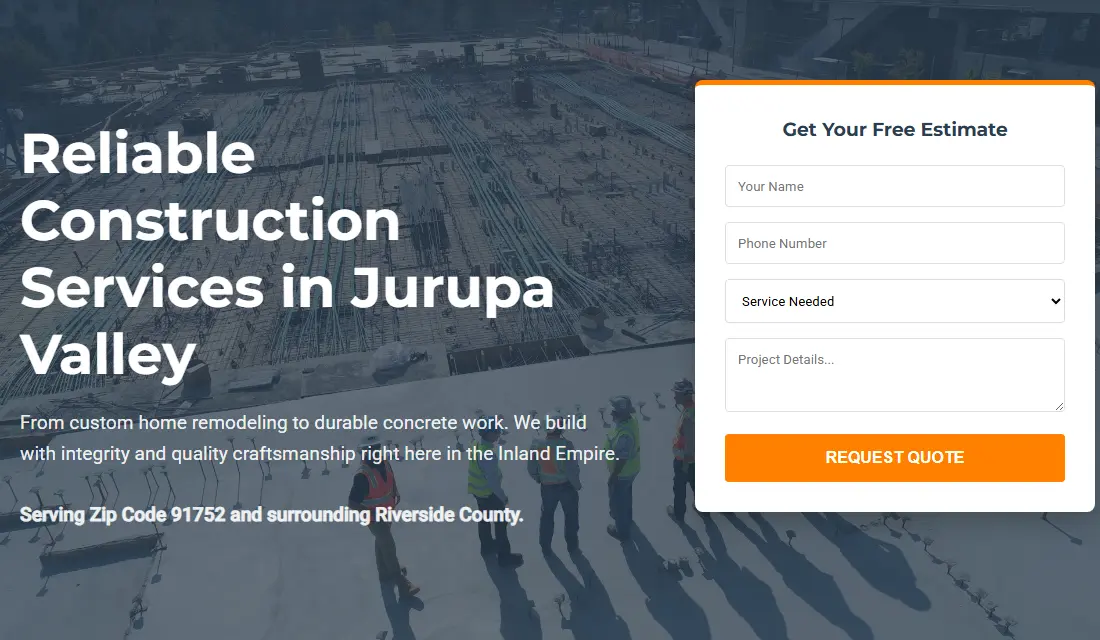 Roofing Desktop View